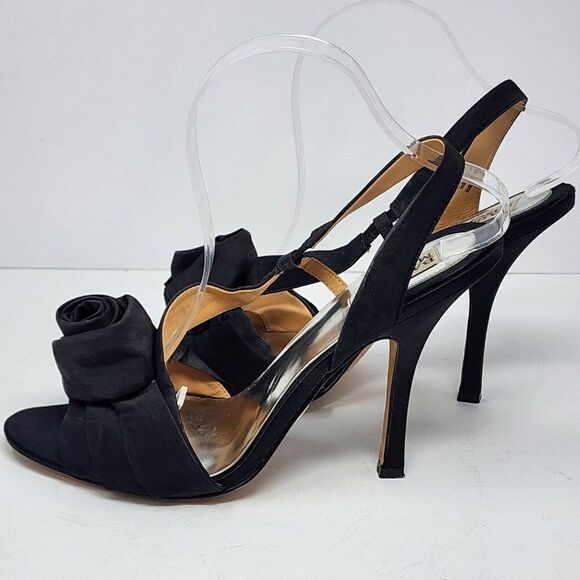 Badgley Mischka Black Open Toed Heels, Women's 9.5 - Picture 5 of 8